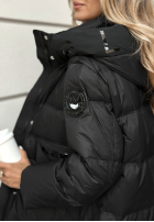 Długa pikowana kurtka Need You czarna