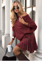 Sweter oversize Found Each Other burgundowy