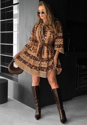 Panther dress with lace Next Please beige