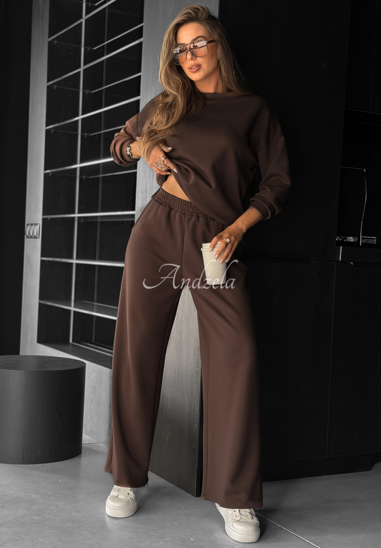 Komplet dresowy Just Think czekoladowy