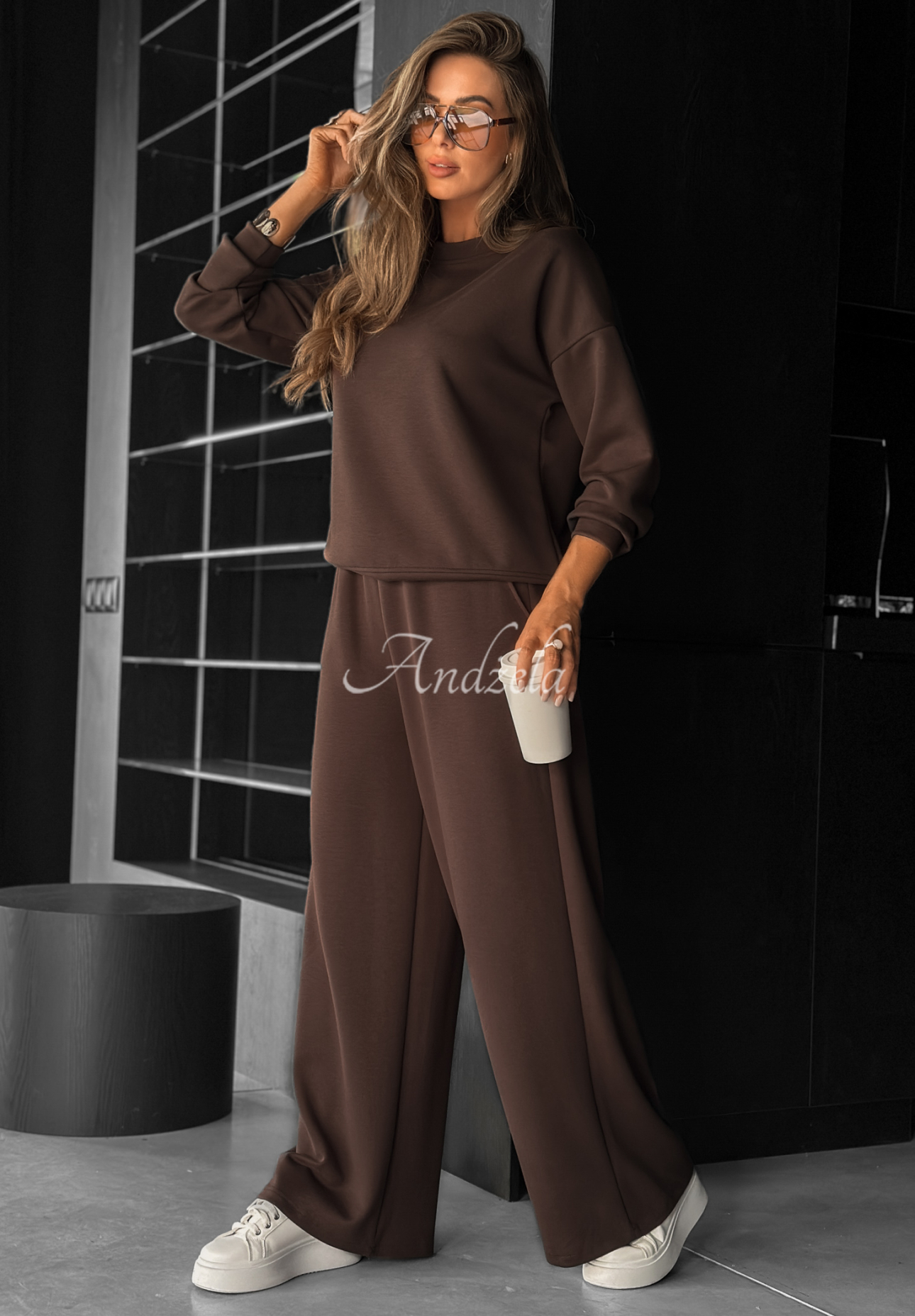 Komplet dresowy Just Think czekoladowy