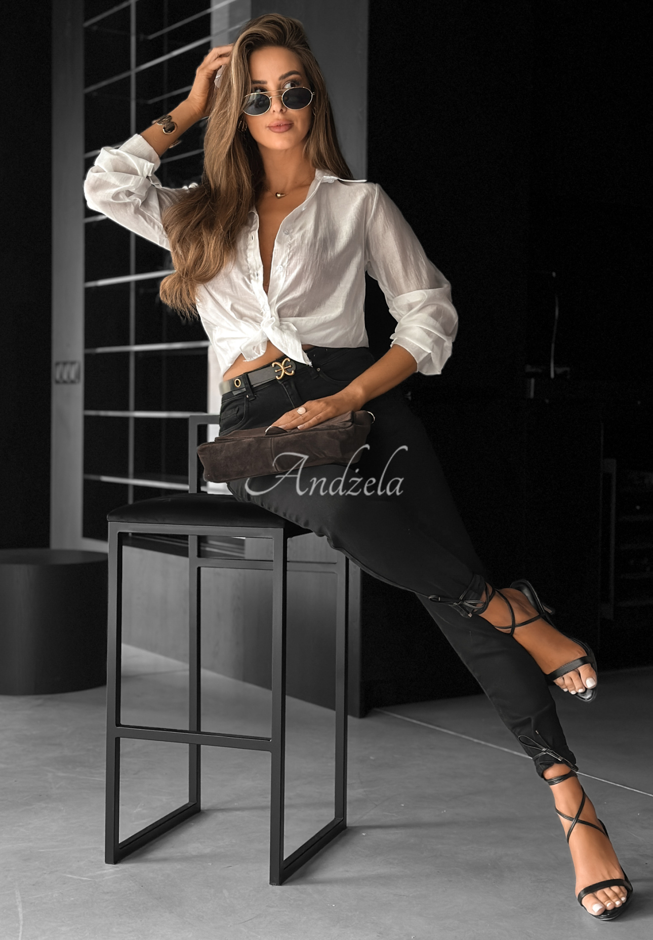 Your Better Side tied shirt white