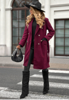 Płaszcz z guzikami Arrington Park burgundowy