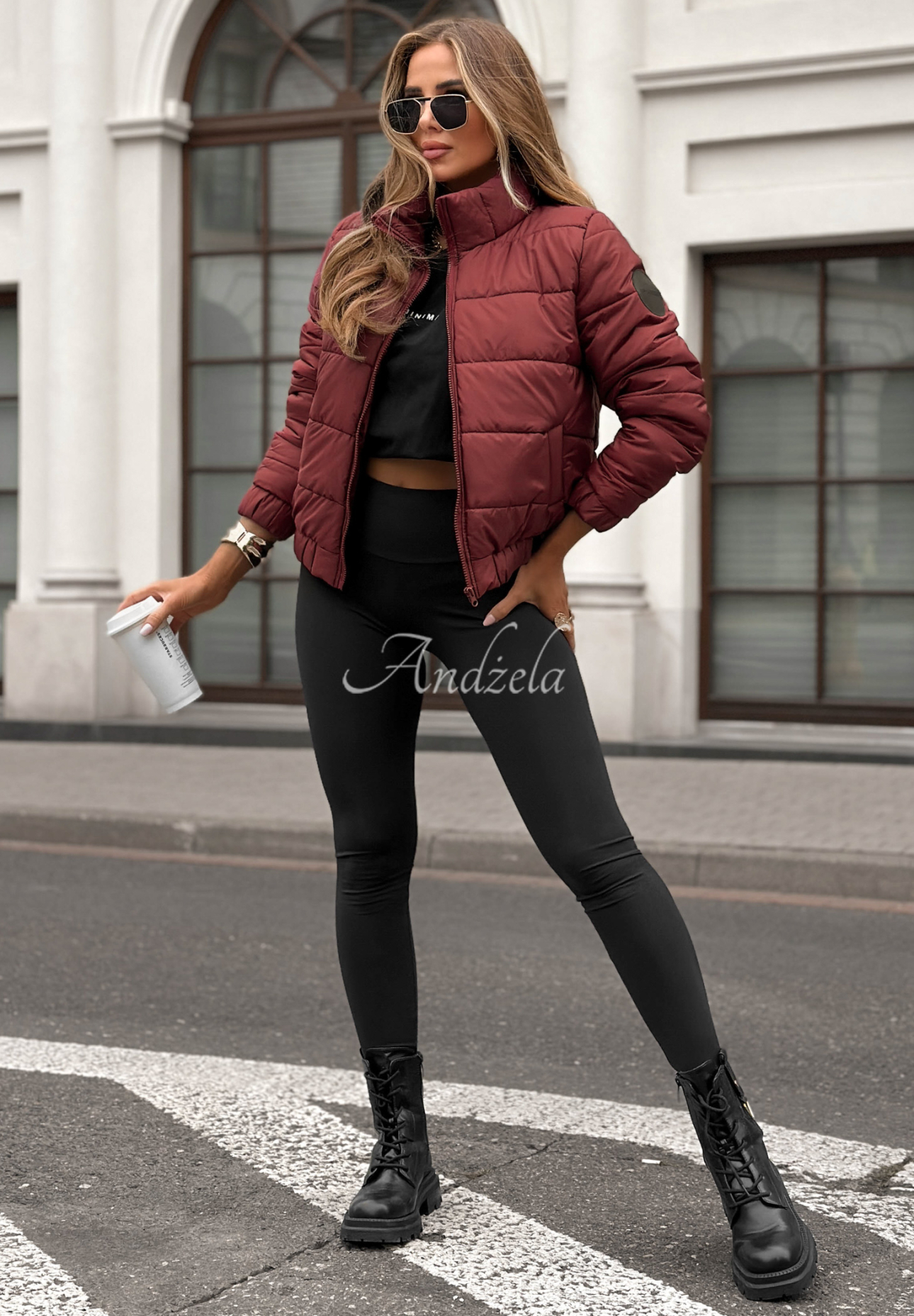 Broken Silence burgundy quilted jacket