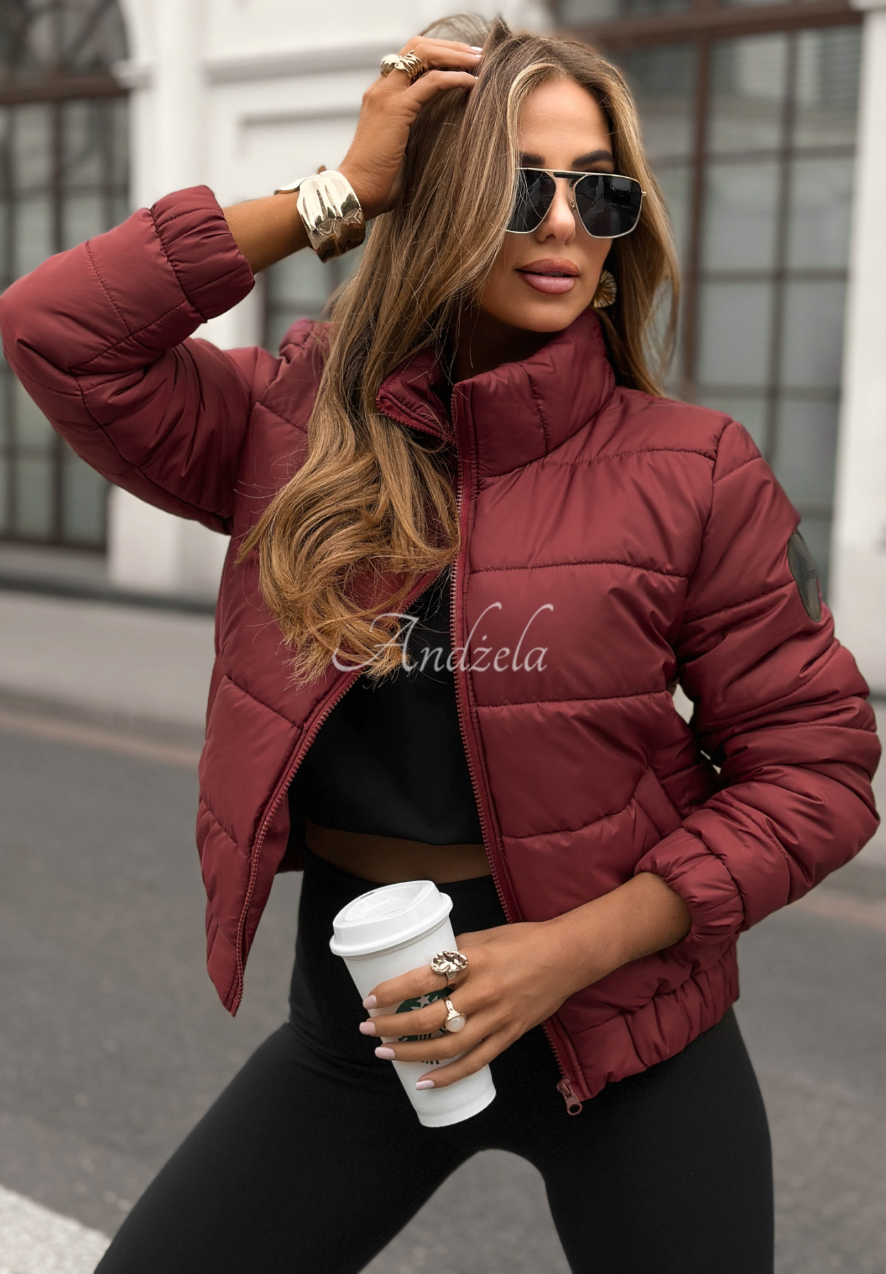 Broken Silence burgundy quilted jacket