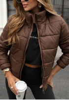 Pikowana kurtka Broken Silence czekoladowa