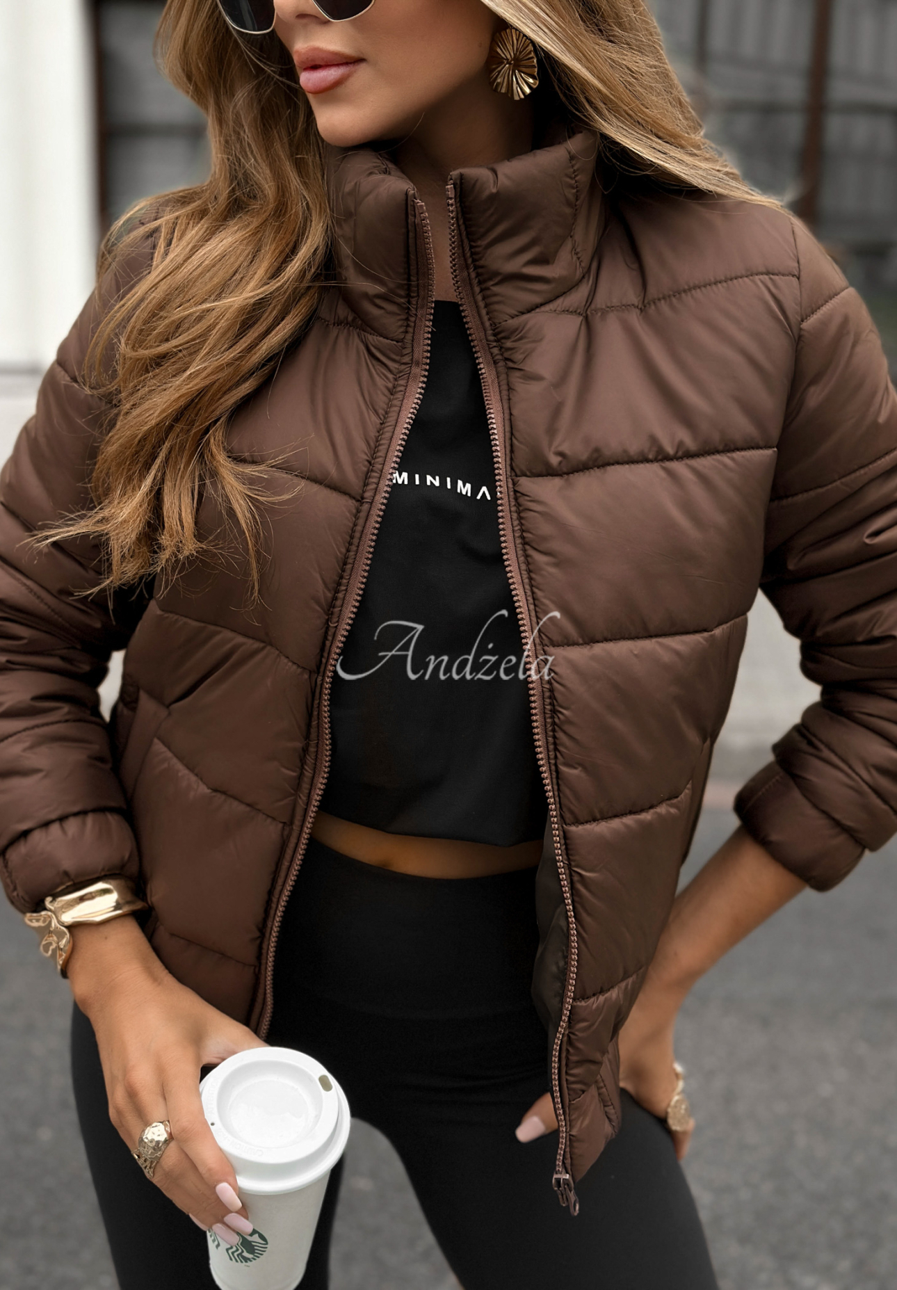 Broken Silence chocolate quilted jacket