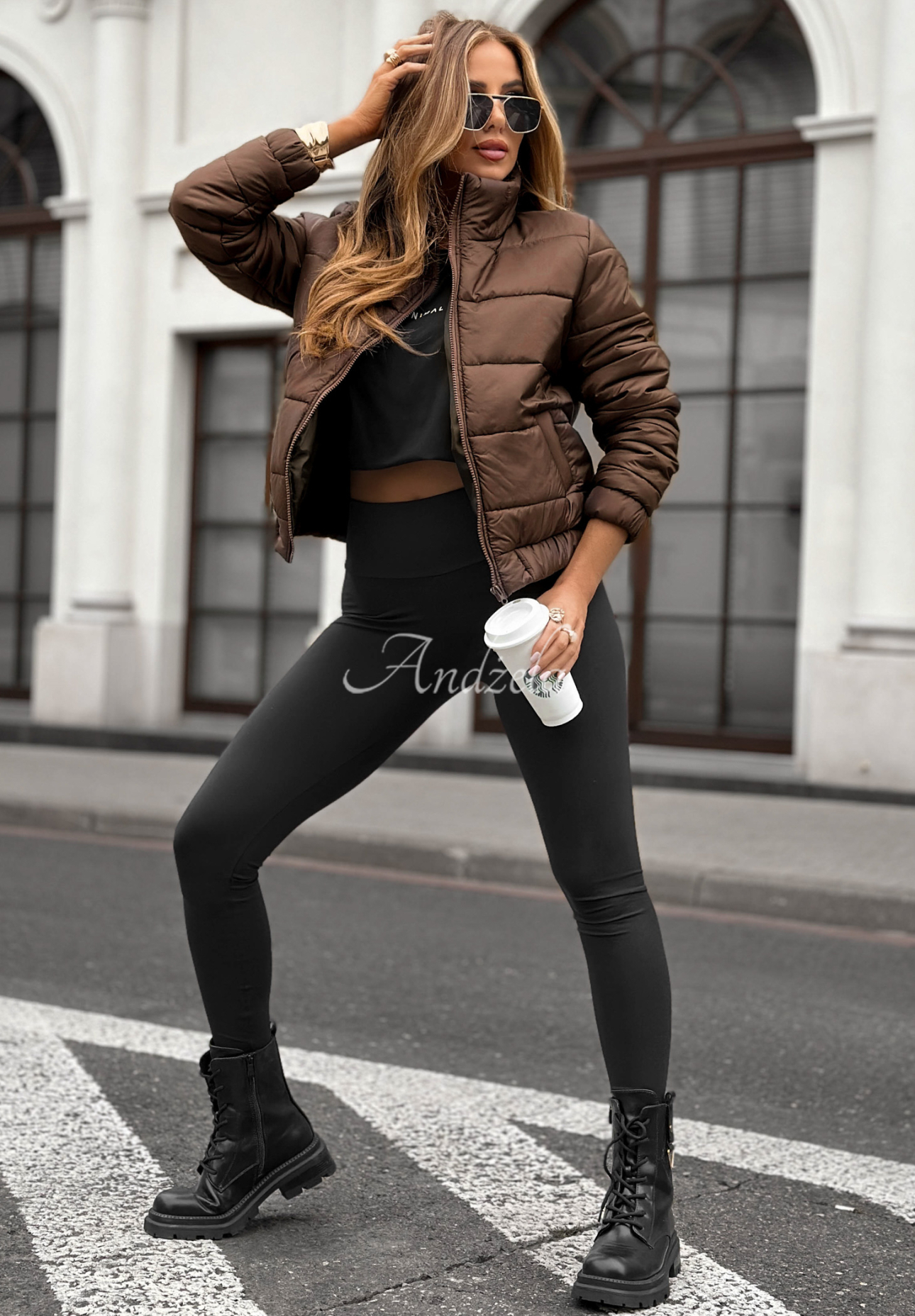 Broken Silence chocolate quilted jacket