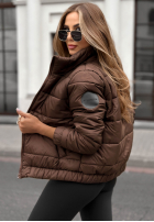 Pikowana kurtka Broken Silence czekoladowa