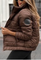 Pikowana kurtka Broken Silence czekoladowa