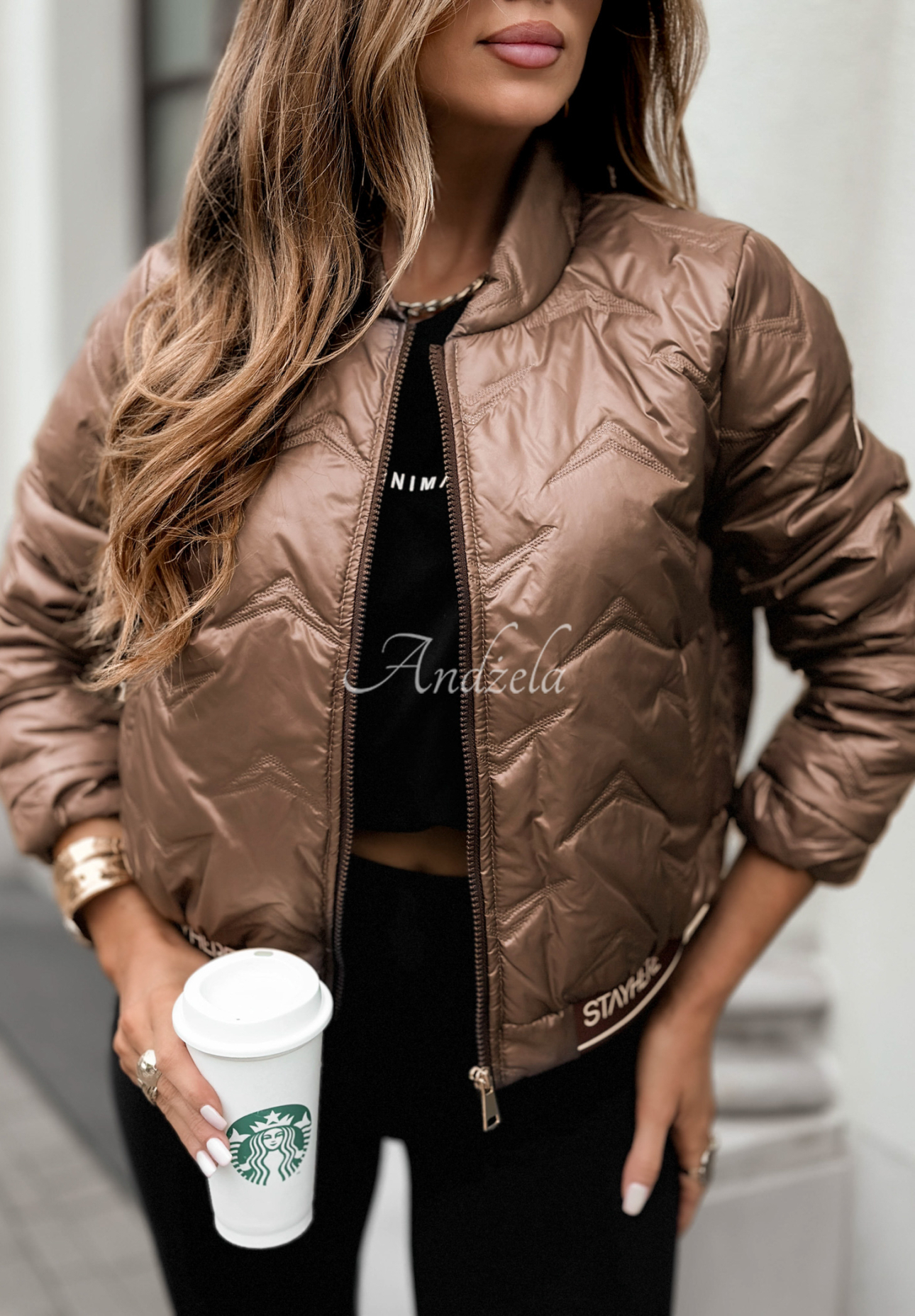 After Hours chocolate bomber jacket