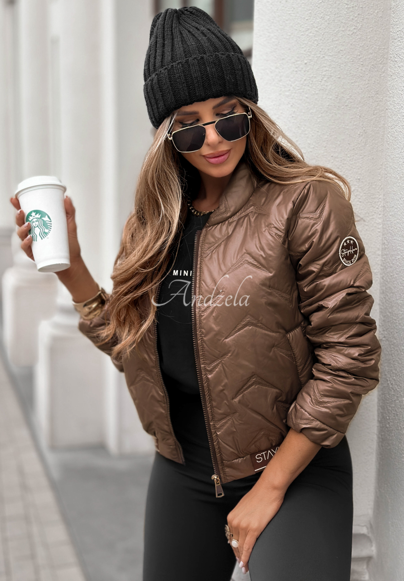 After Hours chocolate bomber jacket