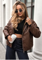 Skórzana kurtka bomberka Central Park czekoladowa
