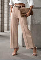 Materiałowe spodnie masełko z paskiem Full Battery mokka