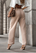 Materiałowe spodnie z paskiem Before You Go mokka