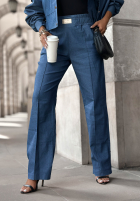 Jeansowe spodnie wide leg Real Success ciemnoniebieskie