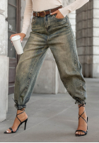 Spodnie jeansowe balloon Still Not Over ciemnoniebieskie