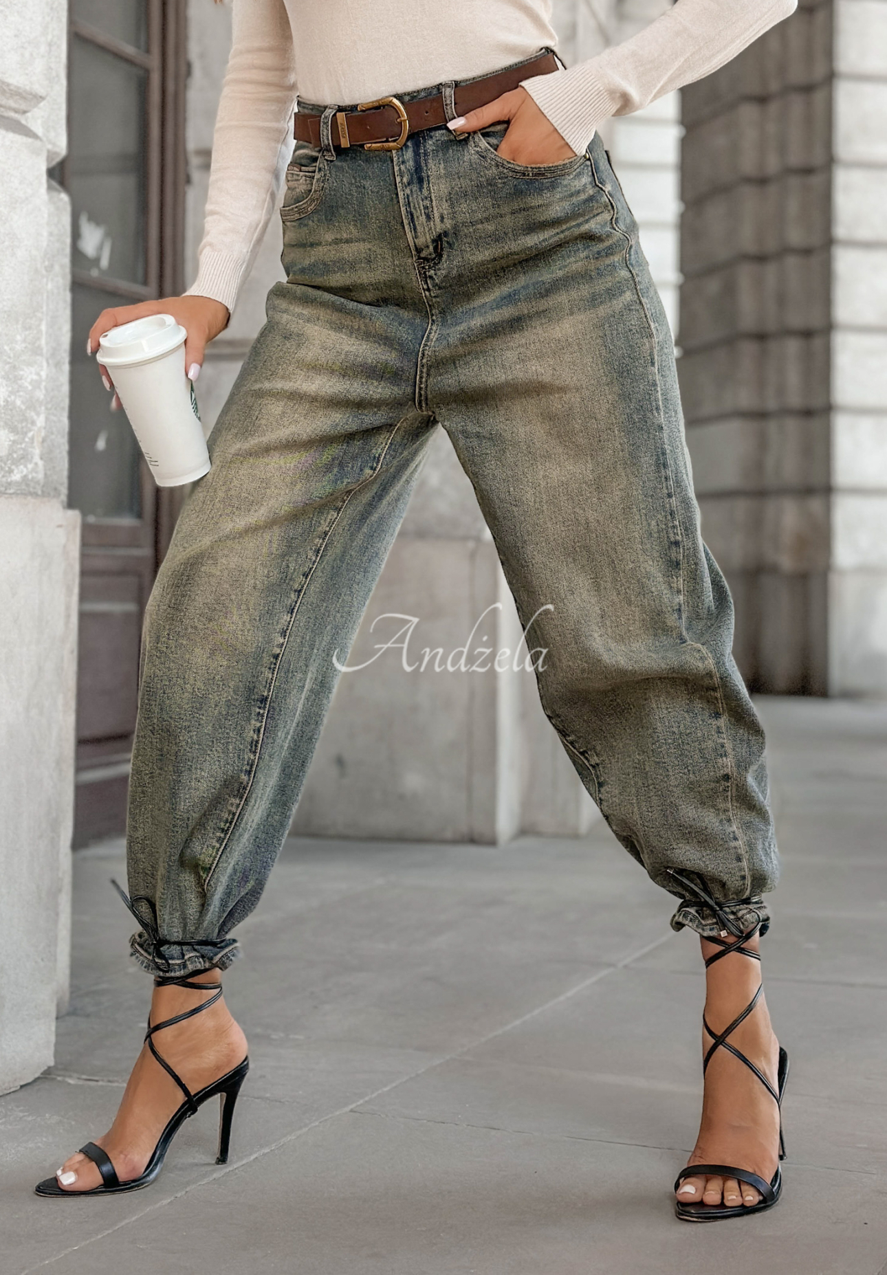 Denim balloon pants Still Not Over gray and blue