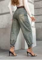 Spodnie jeansowe balloon Still Not Over ciemnoniebieskie