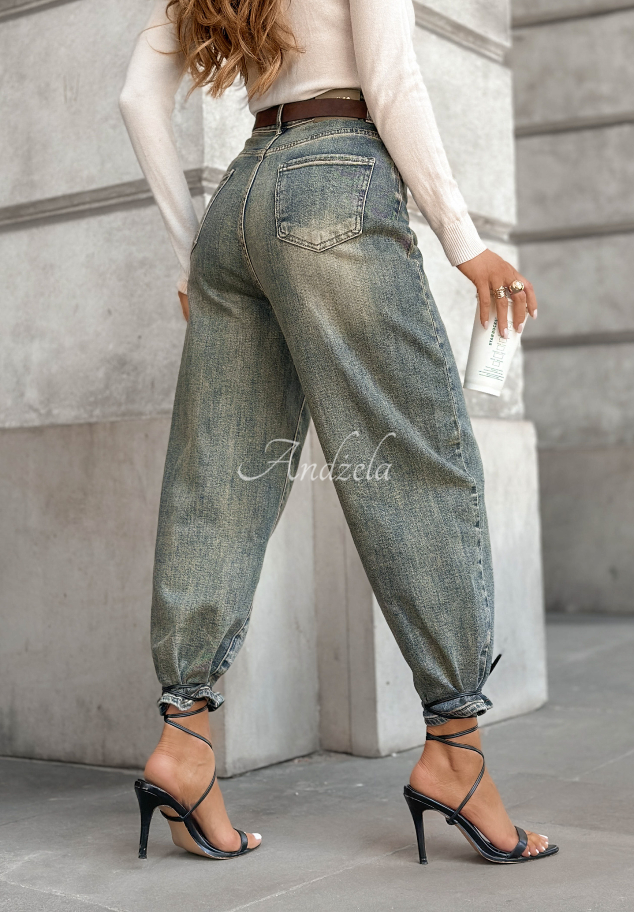 Denim balloon pants Still Not Over gray and blue