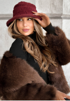 Kapelusz z kożuszkiem bucket hat Tell Me Again burgundowy