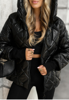 Pikowana kurtka z kapturem Just The Wind czarna