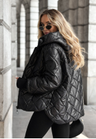 Pikowana kurtka z kapturem Just The Wind czarna