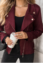 Zamszowa kurtka ramoneska Savage burgundowa