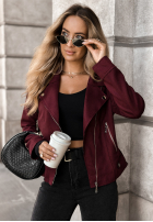 Zamszowa kurtka ramoneska Savage burgundowa