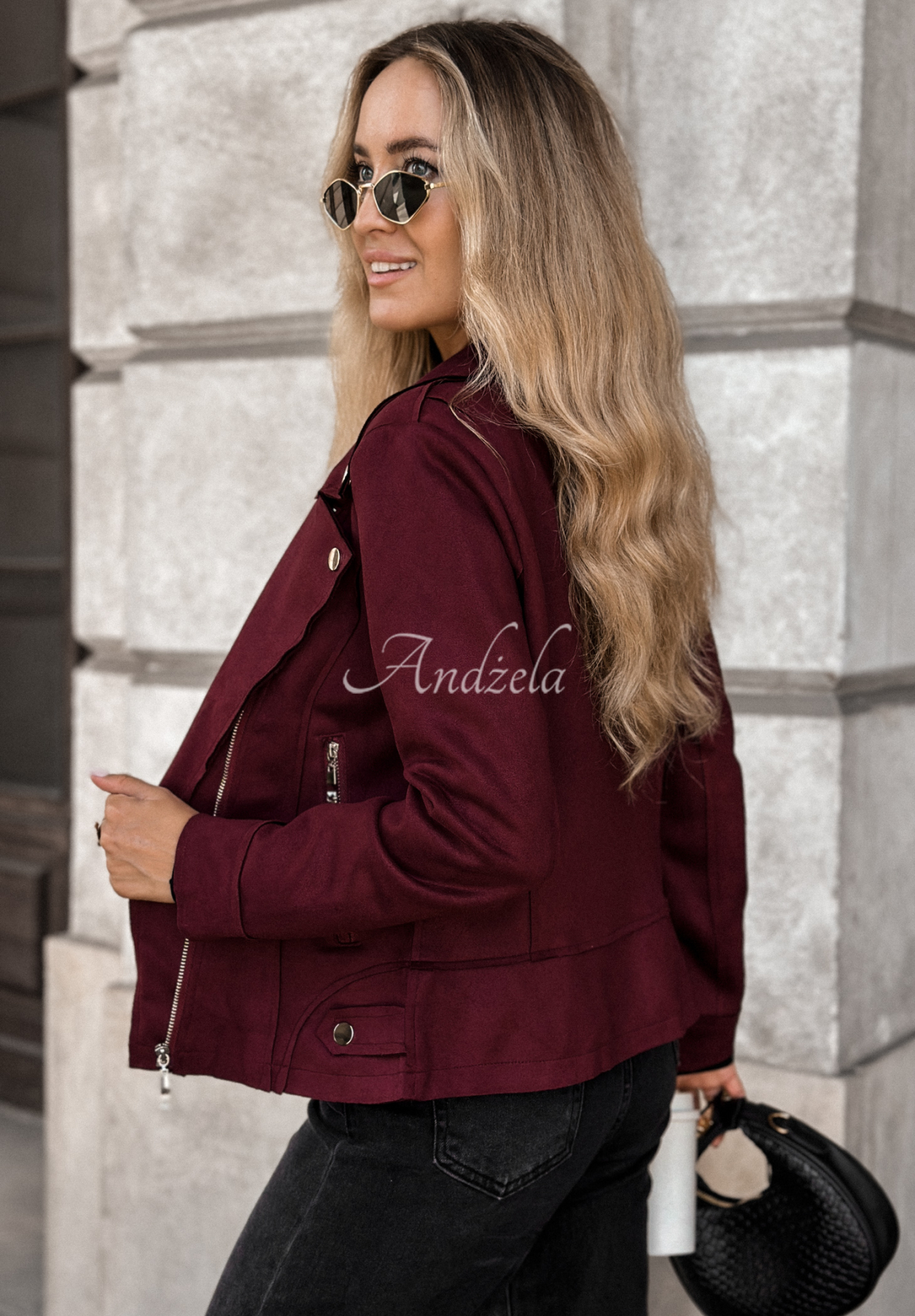 Savage burgundy suede ramon jacket