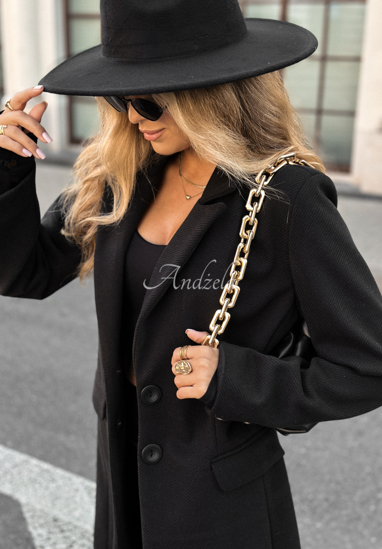 Długi wełniany płaszcz Next Chapter czarny