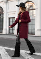 Długi płaszcz Next Chapter burgundowa