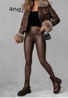 Skórzane legginsy Veridian II czekoladowe