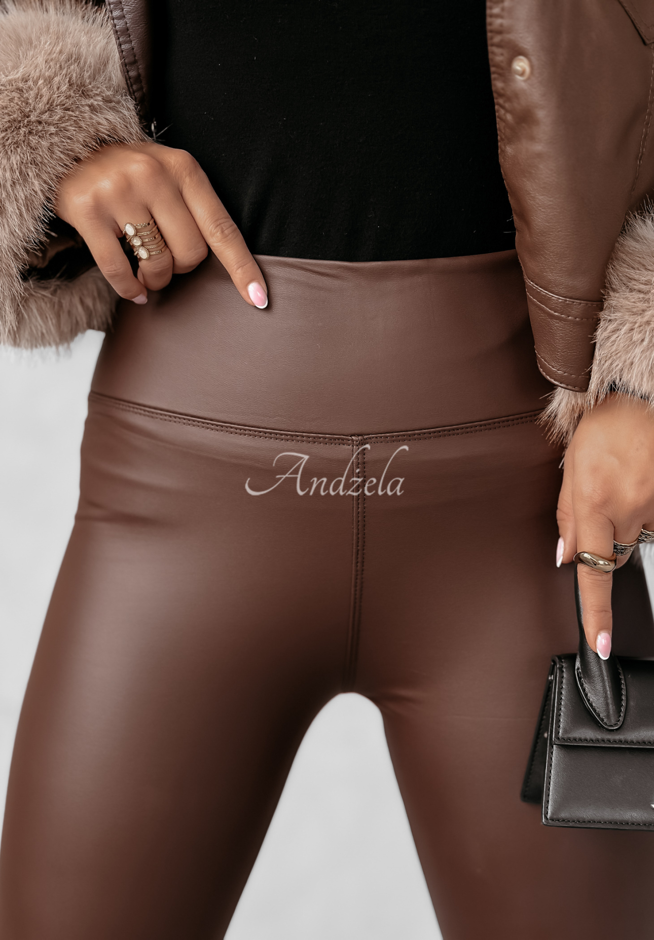 Veridian II chocolate leather leggings