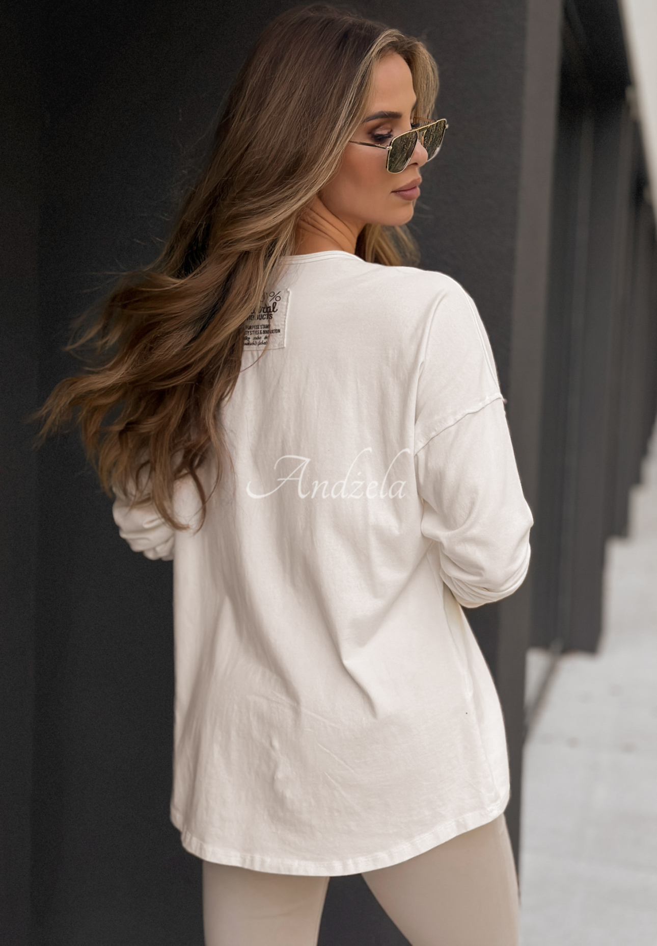 Bluzka z dekoltem w serek Lucky Dream ecru