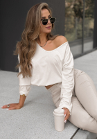 Bluzka z dekoltem w serek Lucky Dream ecru