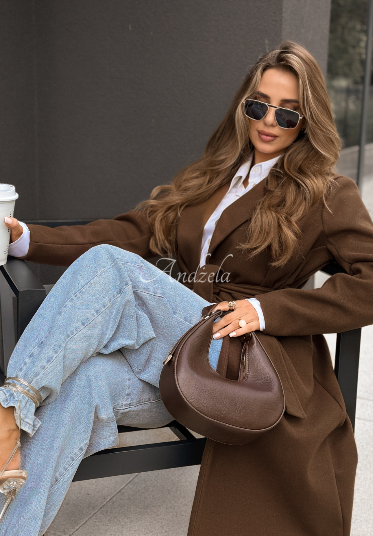 Long tied coat Sensual chocolate