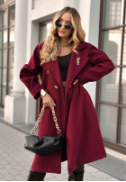 Długi płaszcz Didn’t Mean It burgundowy