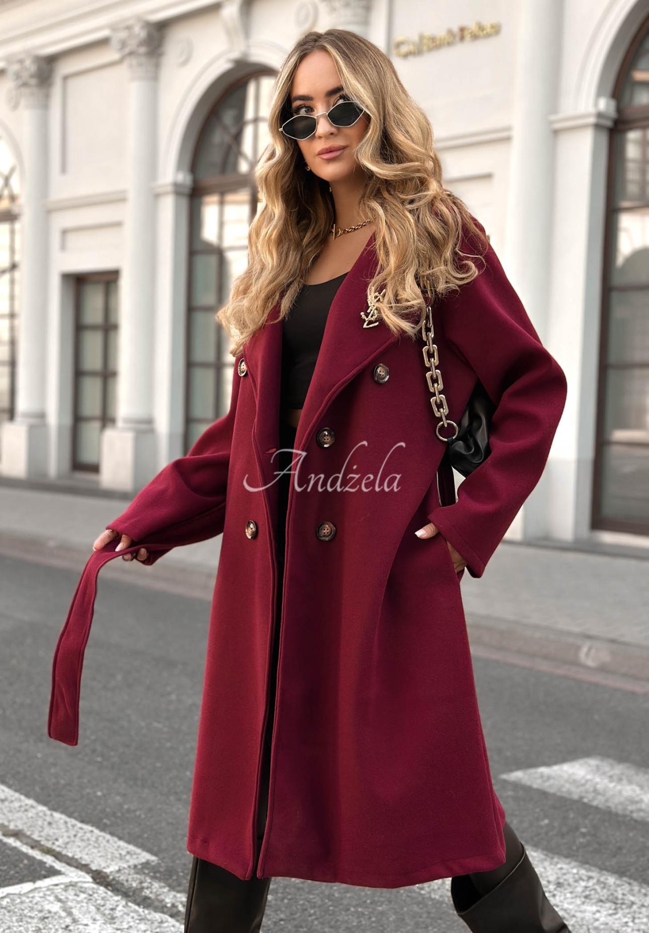 Long coat Didn't Mean It burgundy