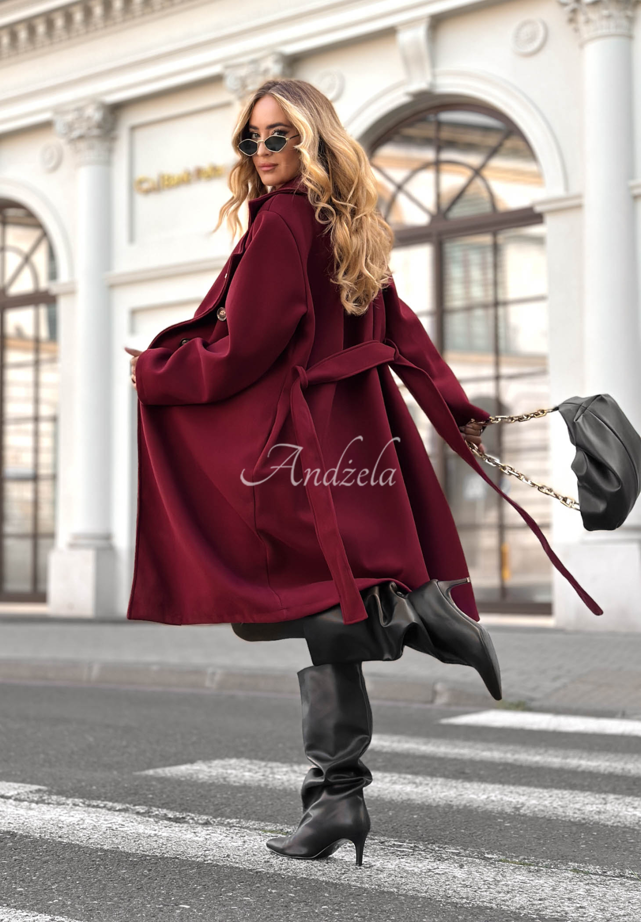 Long coat Didn't Mean It burgundy
