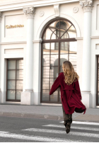 Długi płaszcz Didn’t Mean It burgundowy