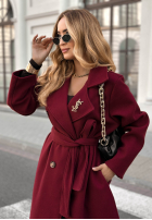 Długi płaszcz Didn’t Mean It burgundowy