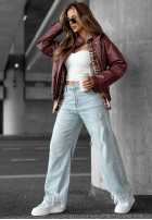 Spodnie jeansowe z przetarciami Unavailable niebieskie