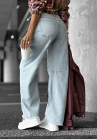 Spodnie jeansowe z przetarciami Unavailable niebieskie