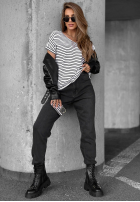 T-shirt w paski The Lines biało-czarny