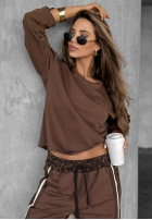 Bluza w panterkę Leopard Luxe czekoladowa