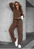 Spodnie dresowe w panterkę Leopard Luxe czekoladowe