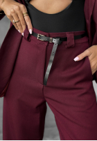 Eleganckie spodnie Until You Ask burgundowe