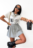 T-shirt z nadrukiem La Milla The Business Times biały