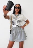 La Milla viscose print T-shirt The Business Times white